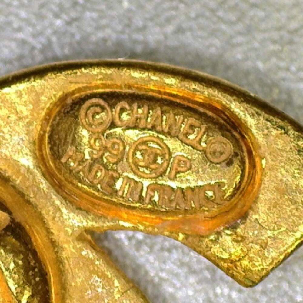 CHANEL Authentic Vintage Gold Logo Earrings - Picture 7 of 7
